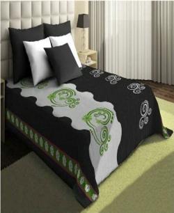 арт.572 black-green, хлопковое покрывало на кровать